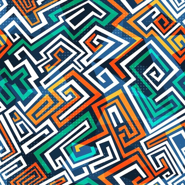 Abstract Maze: Multicolor Men's Bomber Jacket