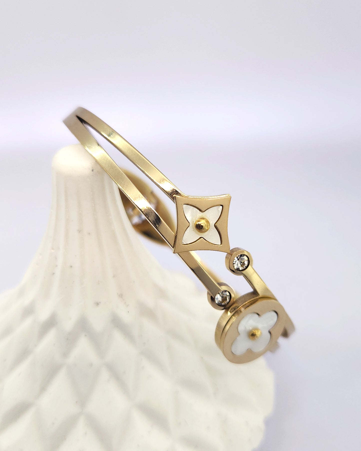 The Celestial Garden Cuff | Mother of Pearl & Crystal Cuff