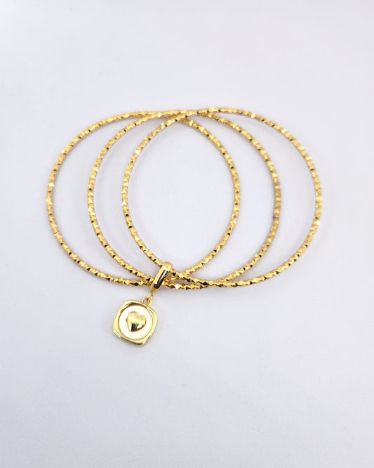 The Gilded Heart Charm Set | 18k Gold Plated with Heart Charm