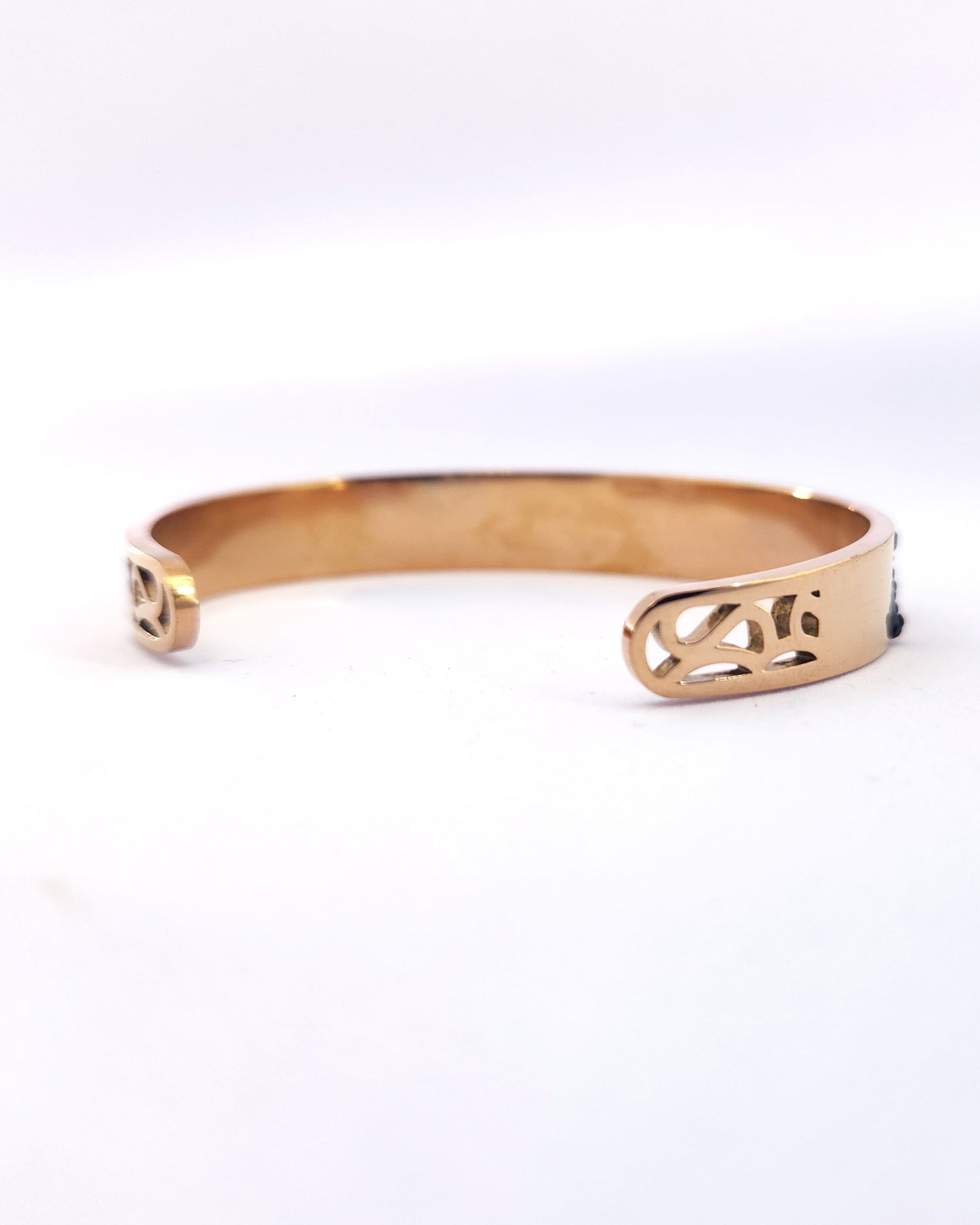 The Calligraphy Cuff | 18k Gold Plated with Glittering Black Inlay