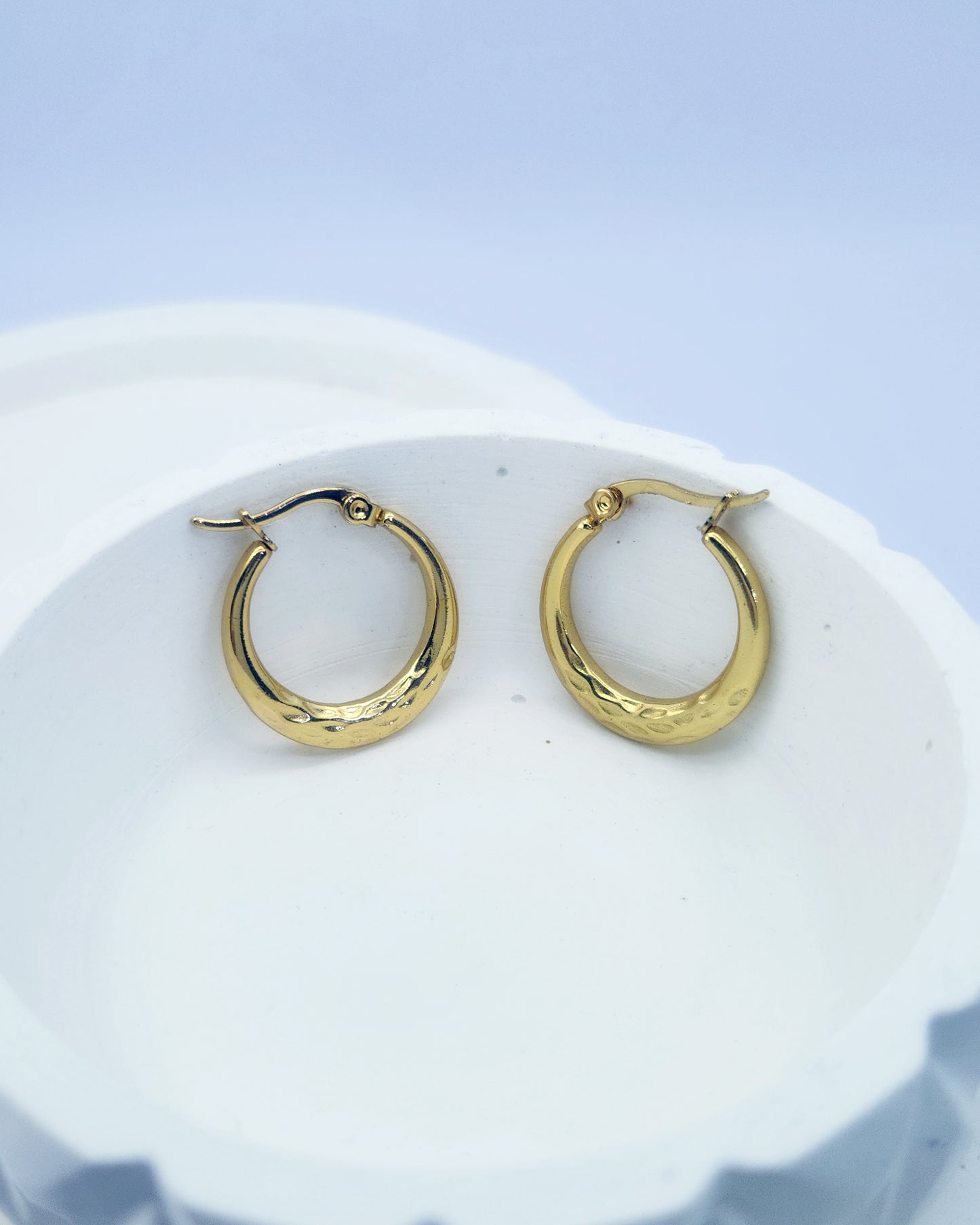Textured Gold Hoop Earrings