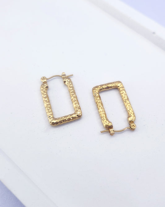 Soho Hoops | Textured Geometric Gold Hoops