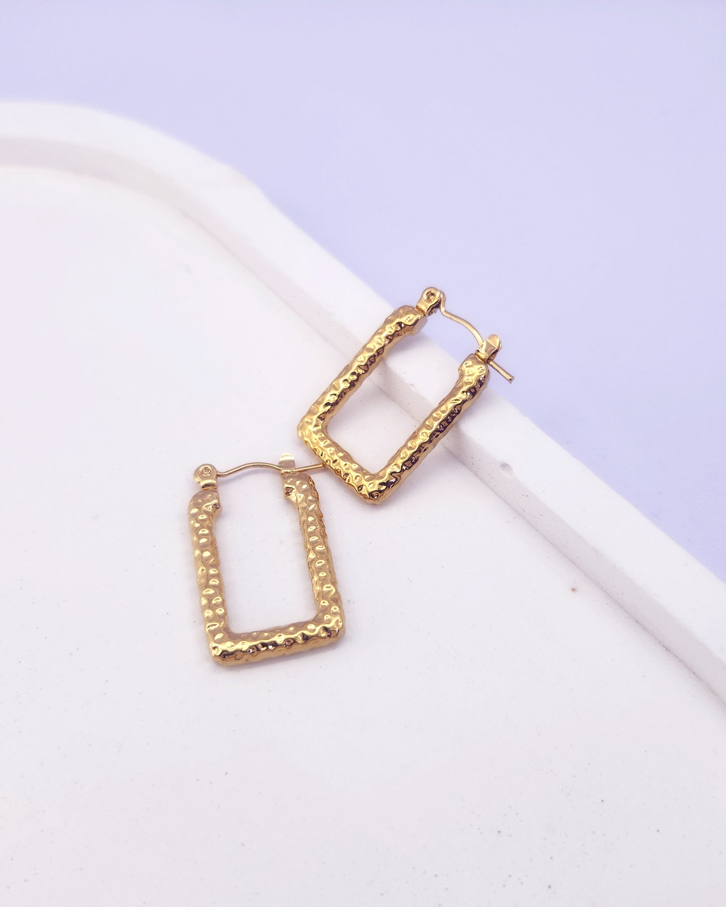 Soho Hoops | Textured Geometric Gold Hoops