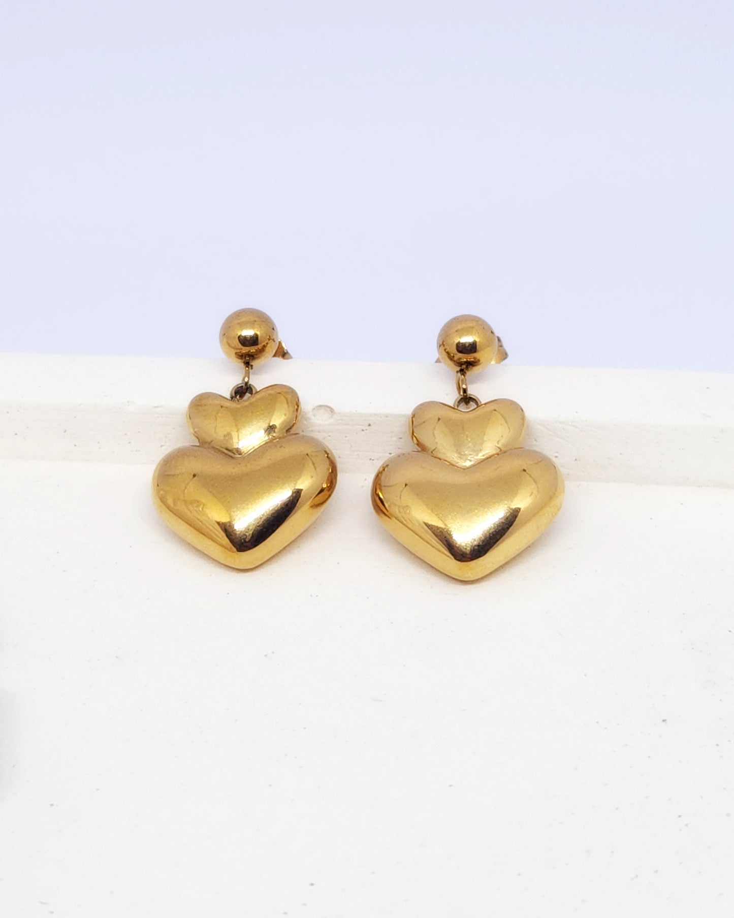 The Amore Drops - Double Heart Earrings