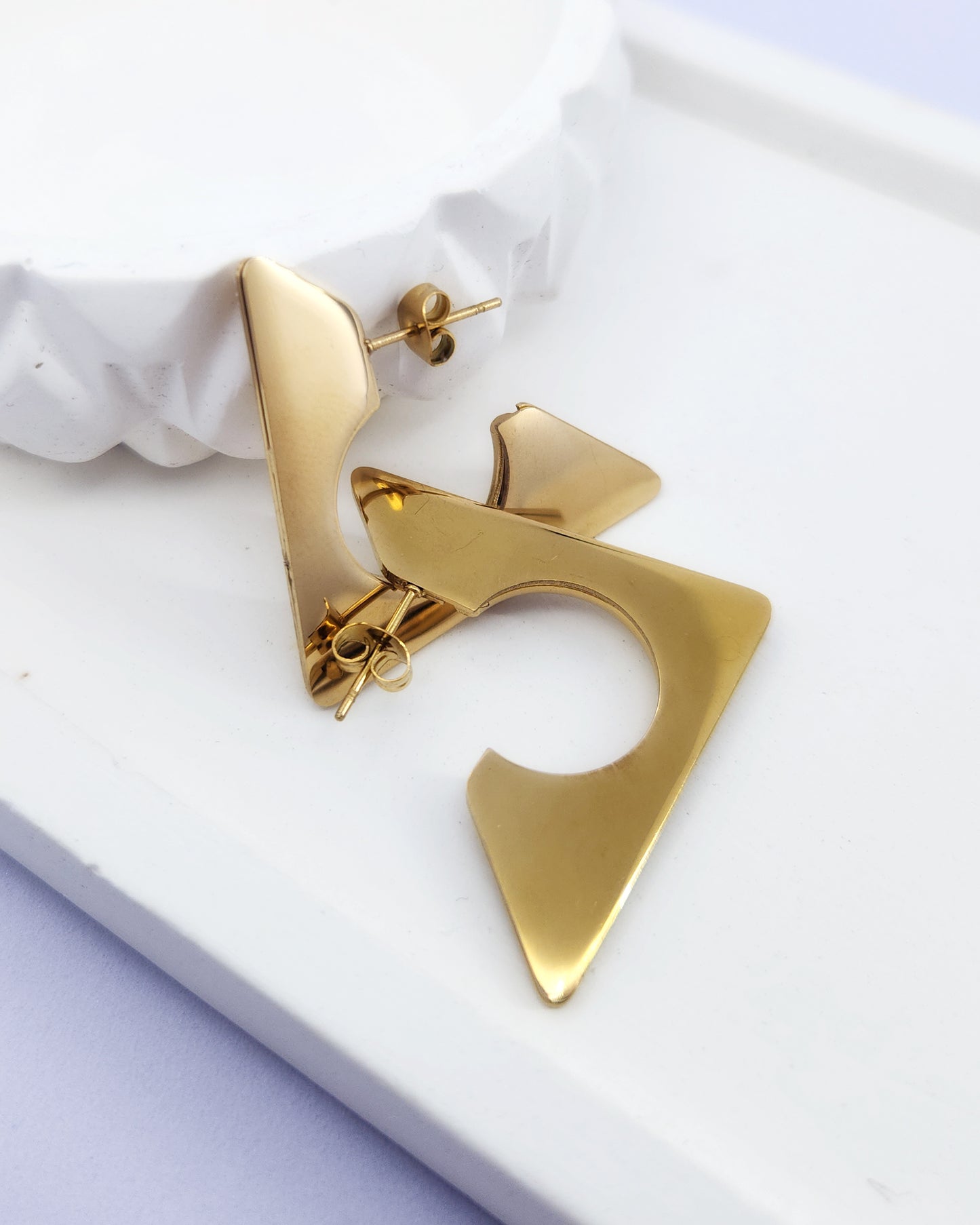 The Delta Hoops - Modern 18k Gold Plated Triangle Hoops