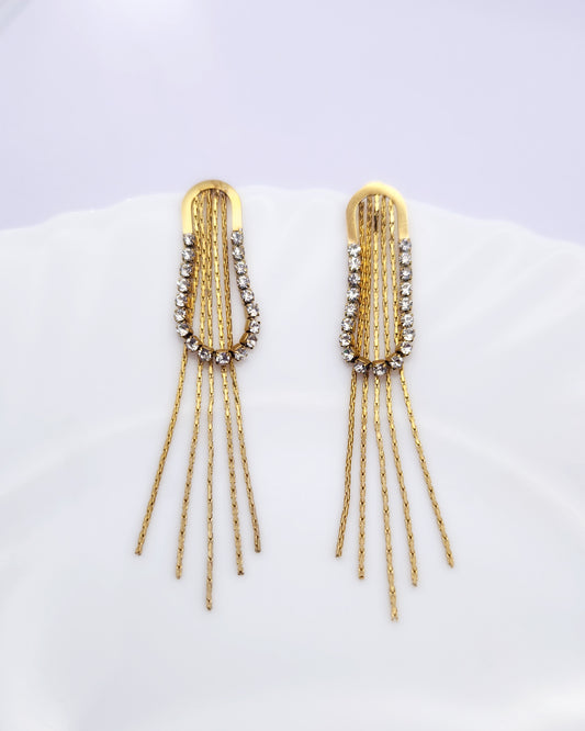 The Gilded Arch Tassel Earrings