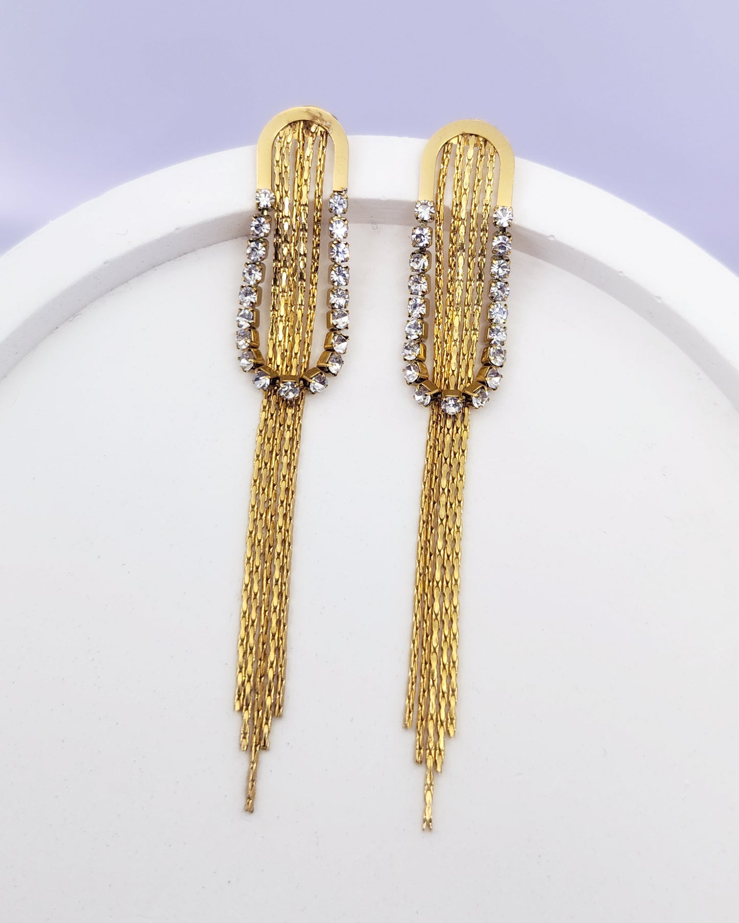 The Gilded Arch Tassel Earrings