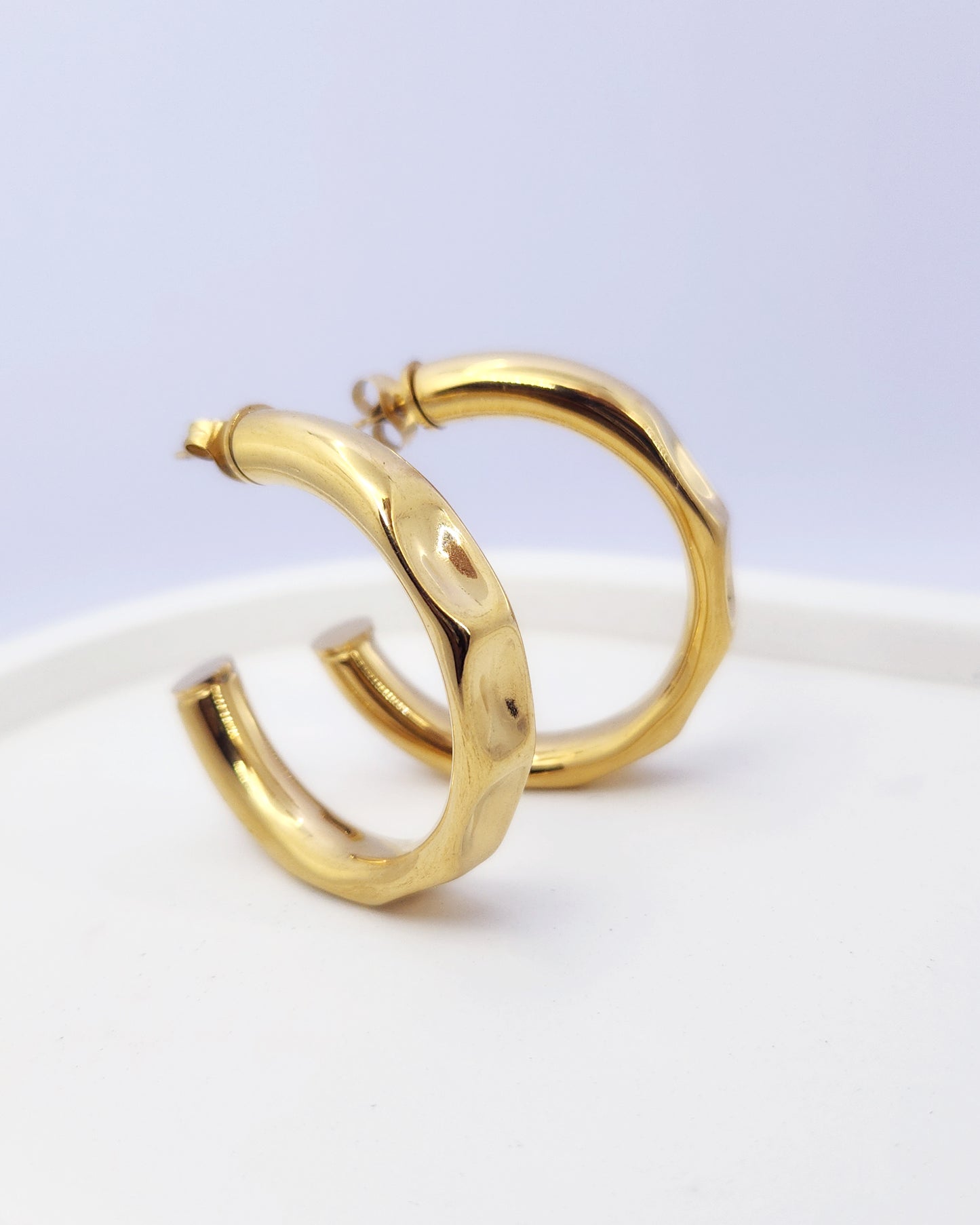 The Prism Hoops - Modern Textured Gold Hoops