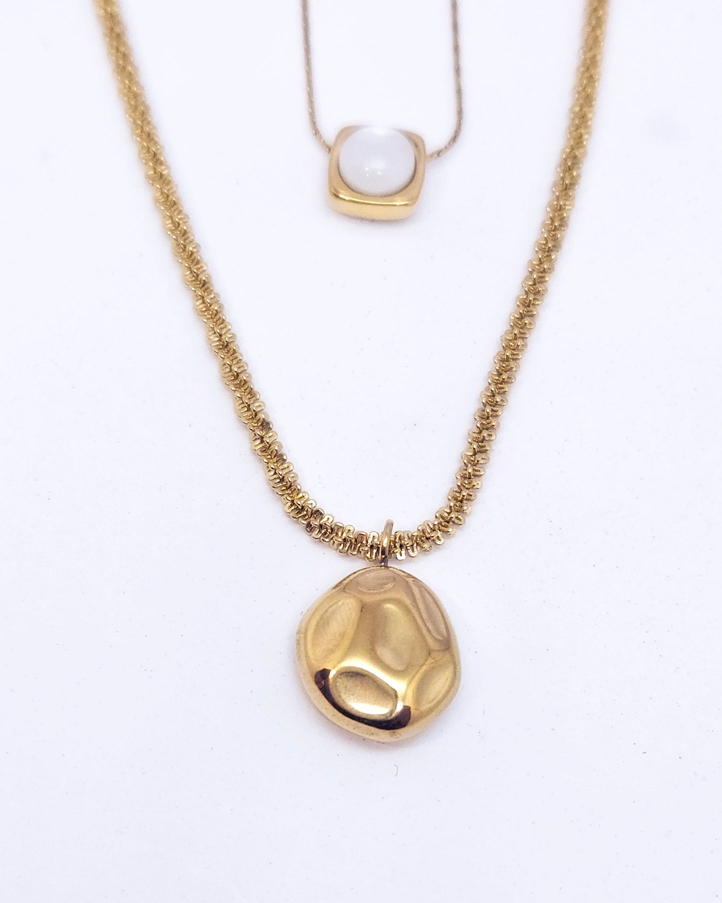 The Aura Layered Necklace | 18k Gold Plated Double Chain
