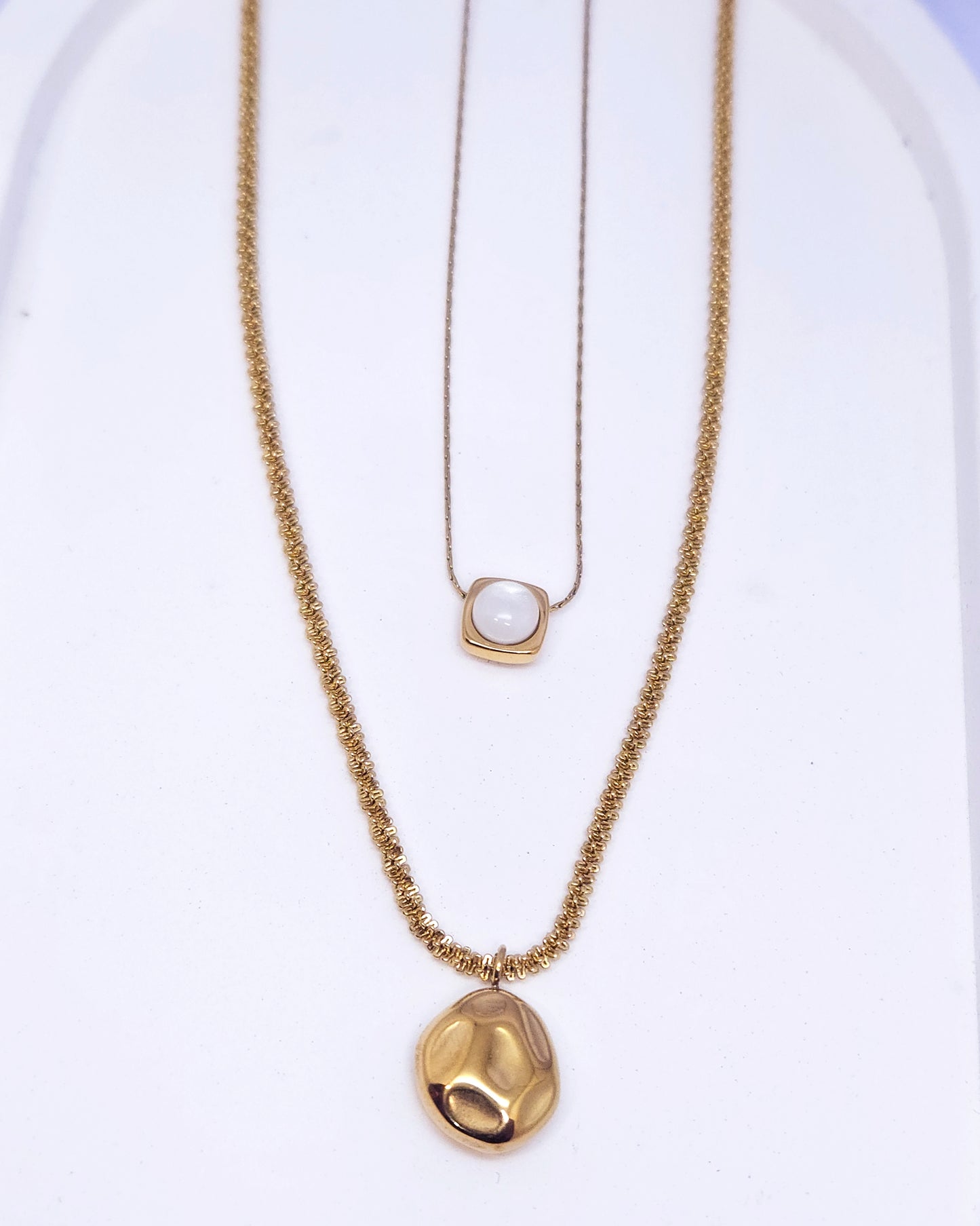 The Aura Layered Necklace | 18k Gold Plated Double Chain