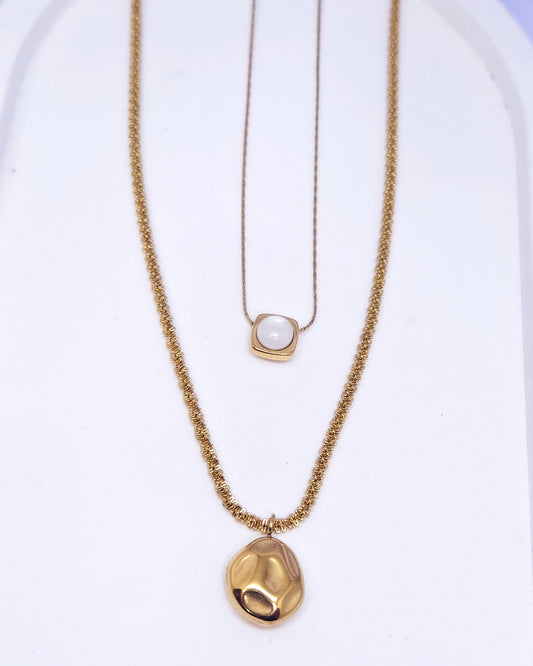 The Aura Layered Necklace | 18k Gold Plated Double Chain