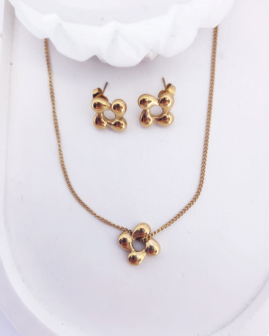 The Bubble Bloom Jewelry Set | A Playful Gold Collection