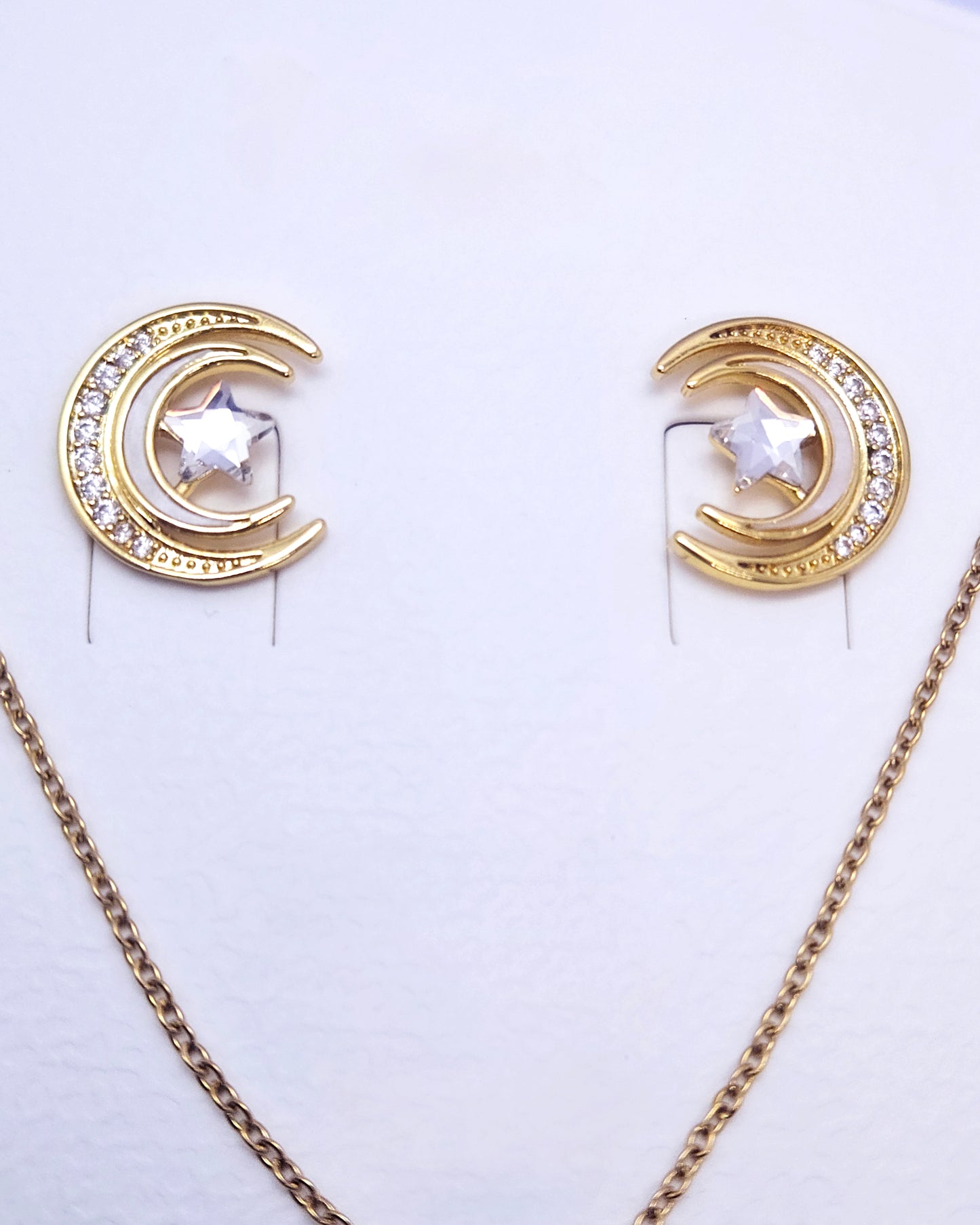 The Celestial Embrace Jewelry Set | 18k Gold Plated Moon & Star