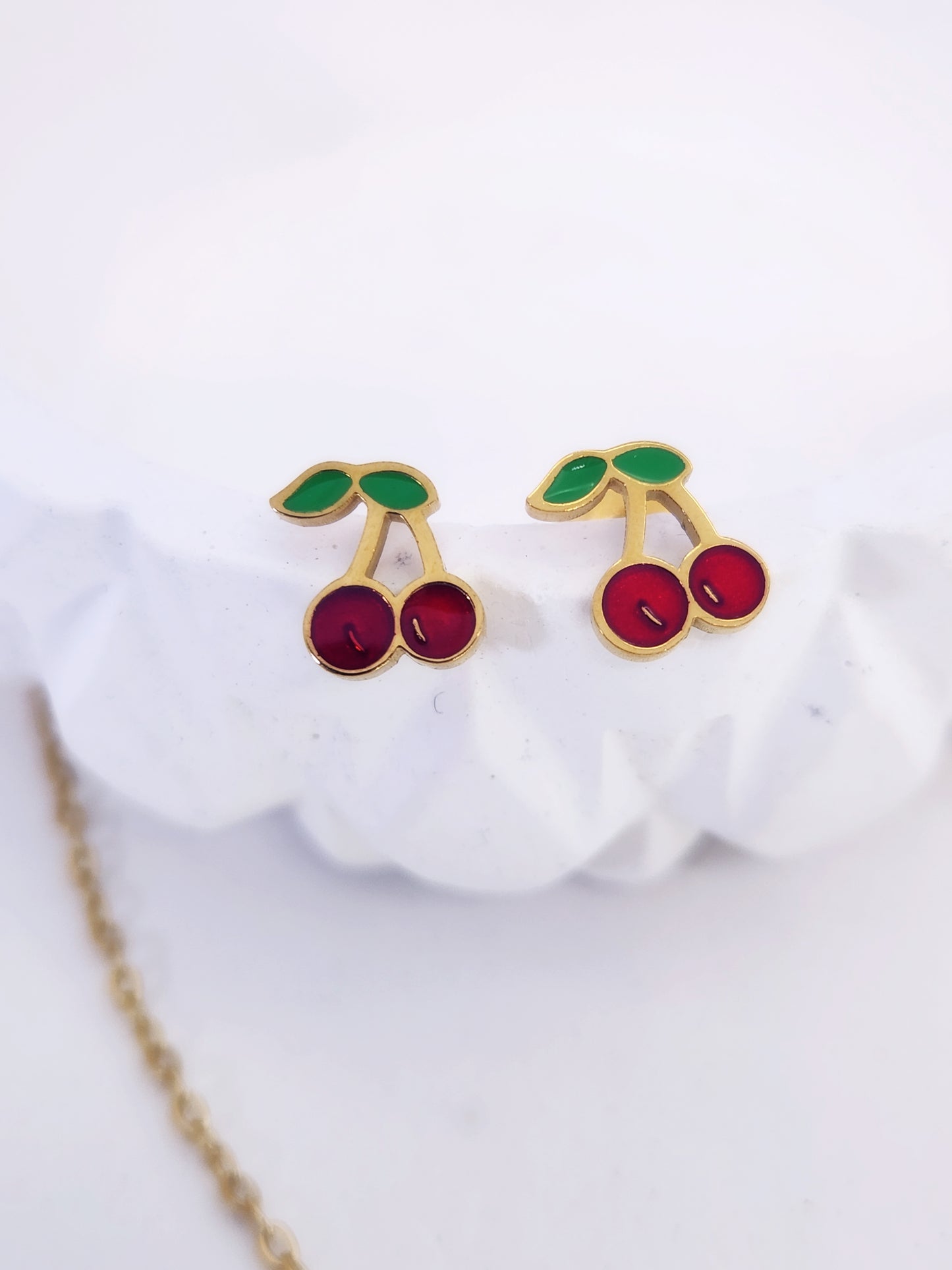 The Cherry Pop Jewelry Set | 18k Gold Plated Enamel