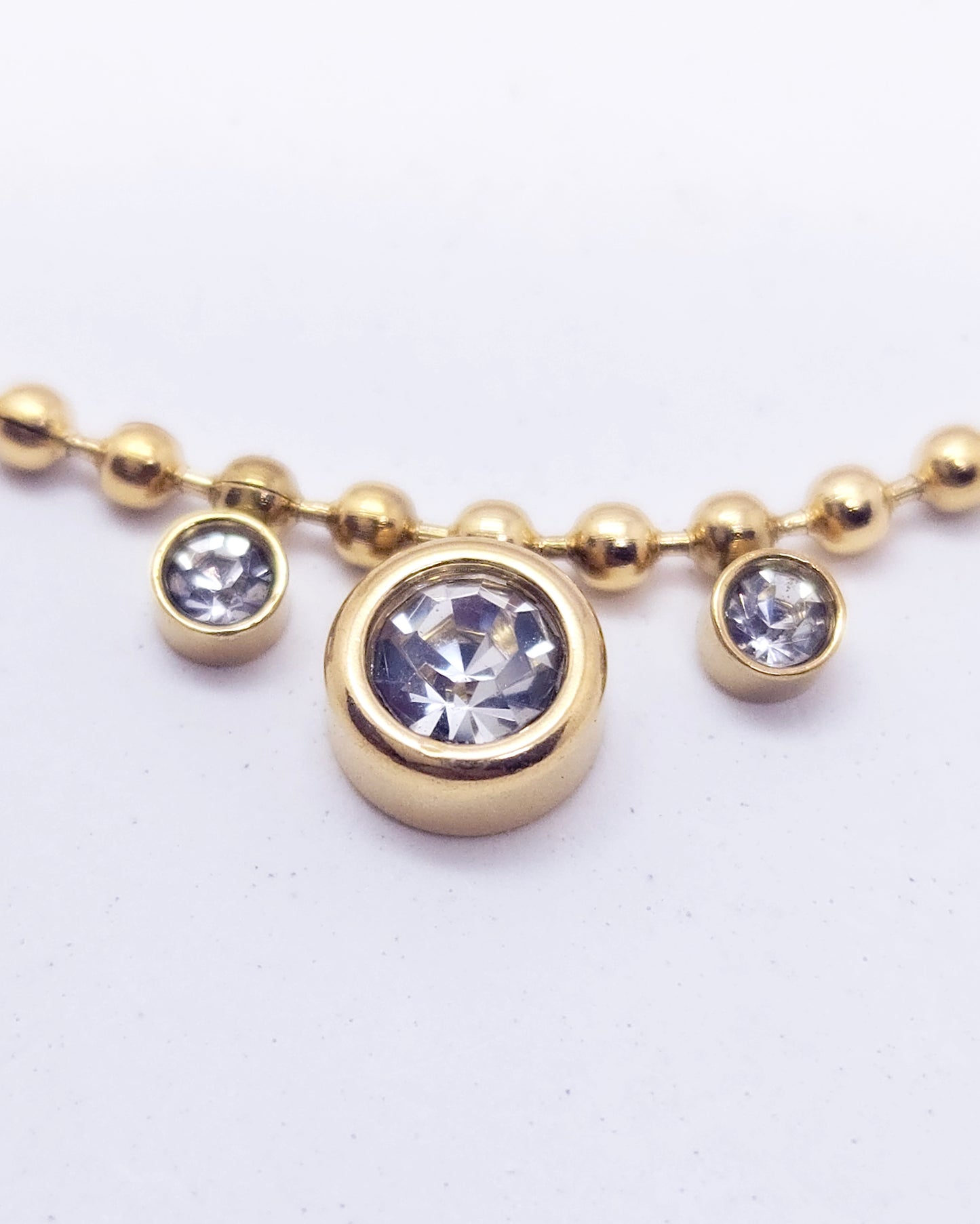 The Dewdrop Garland Necklace | Crystal & Gold Station Necklace