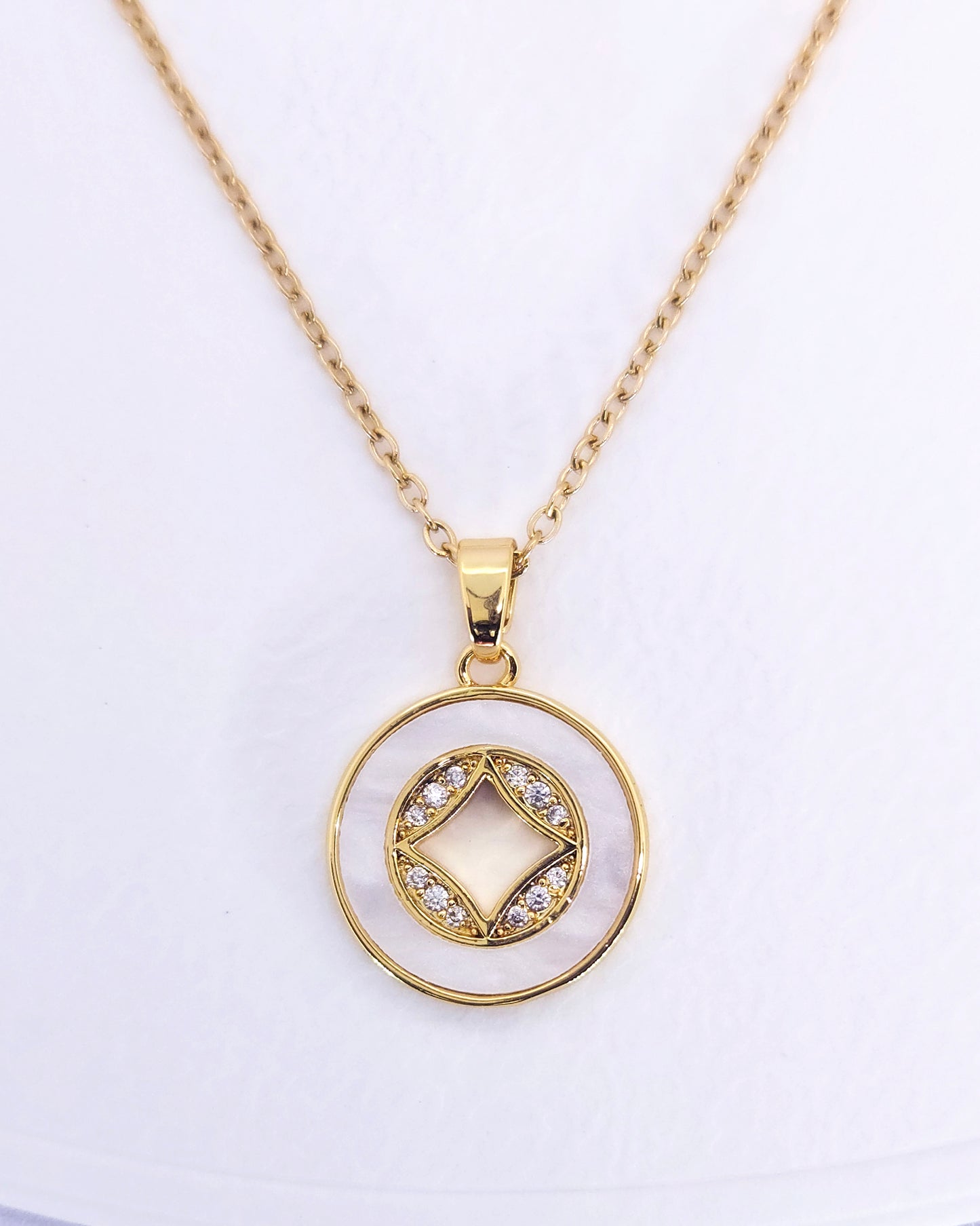 The Elysian Emblem Jewelry Set | 18k Gold Plated Mother of Pearl