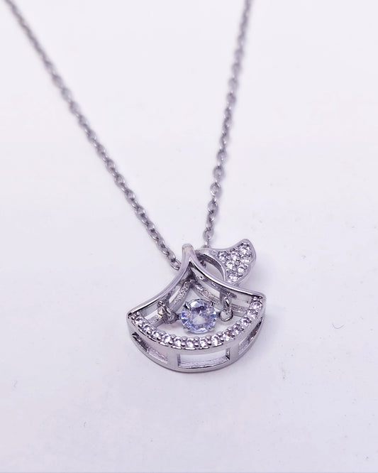 The Floating Ginkgo Pendant - Hypoallergenic Stainless Steel Necklace