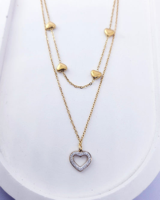 The Layers of Love Necklace | 18k Gold Plated Heart Pendant
