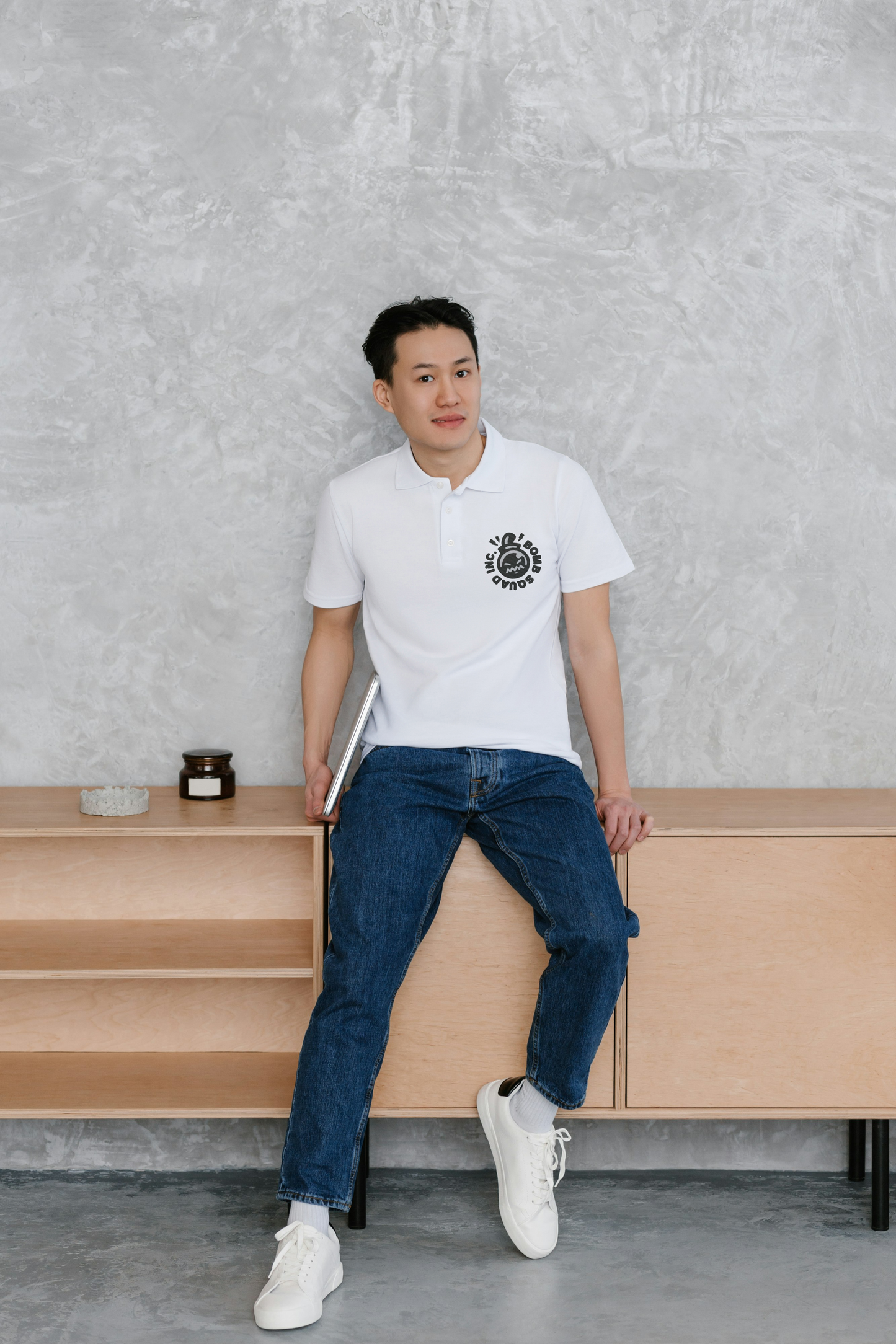 Bomb Squad Inc. Signature White Polo