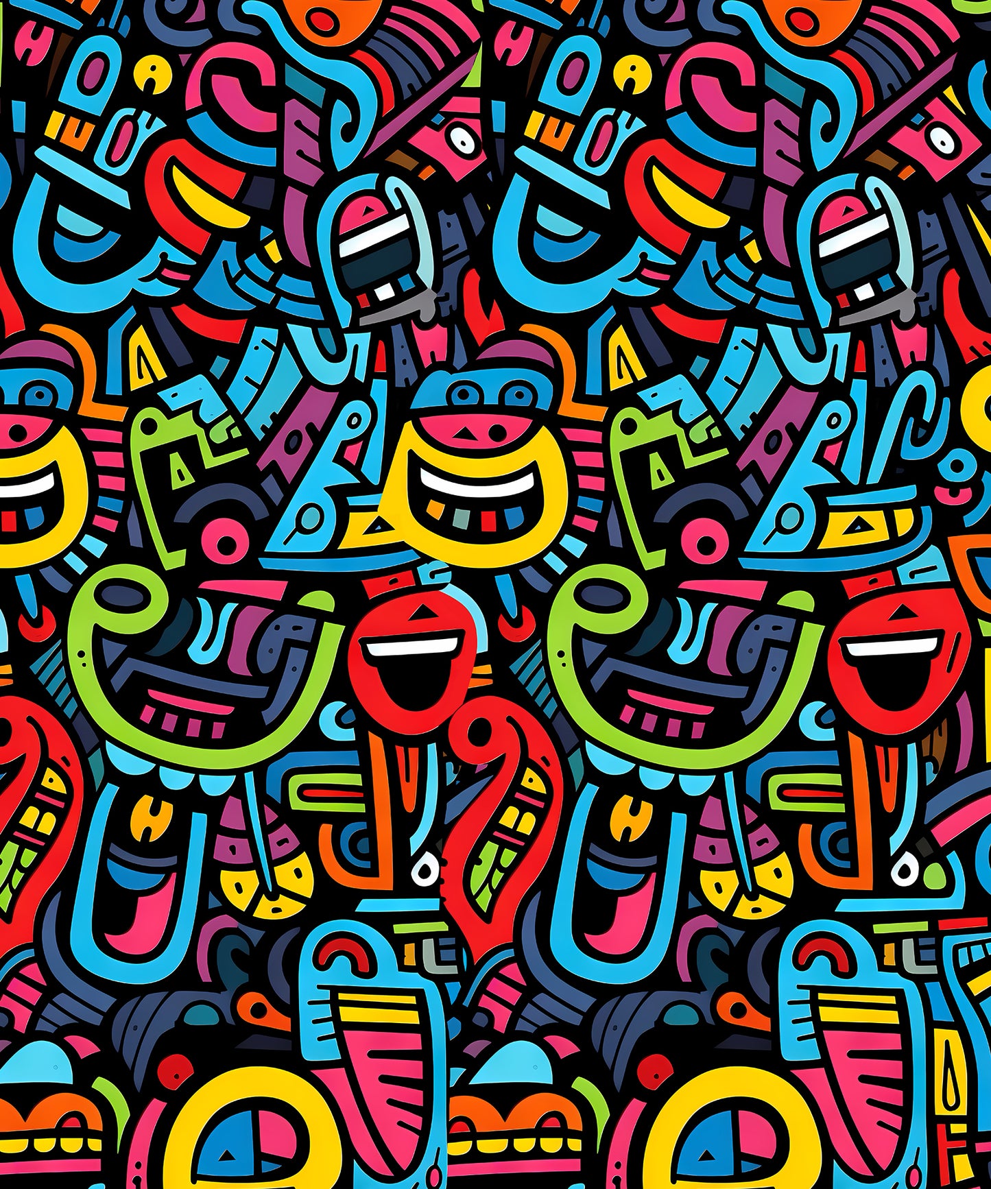 Smiley Motif Multicolor Bomber Jacket for Men