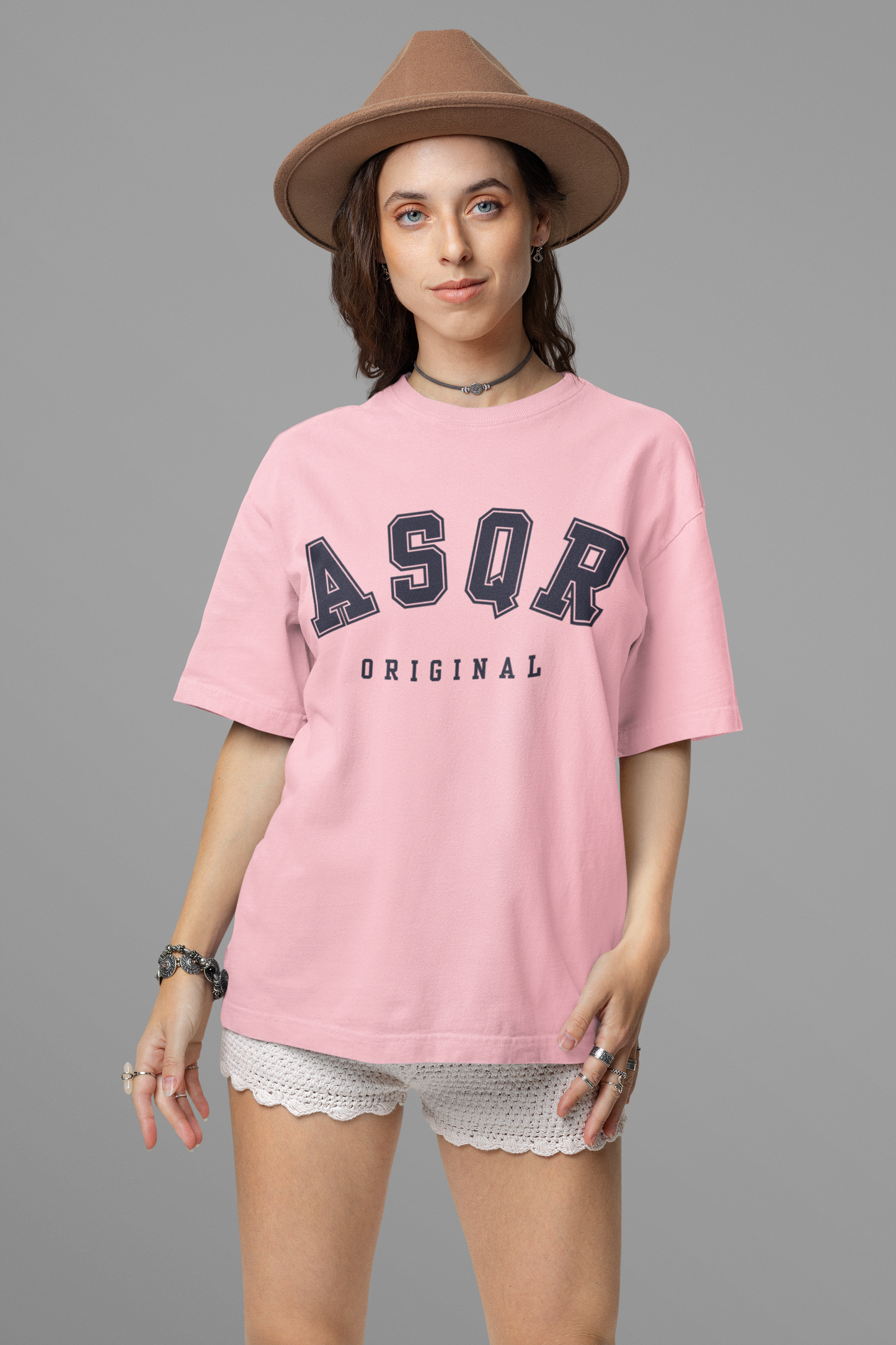 Asqr Original Unisex Tee – Oversized Fit, Premium Print, Light Hues