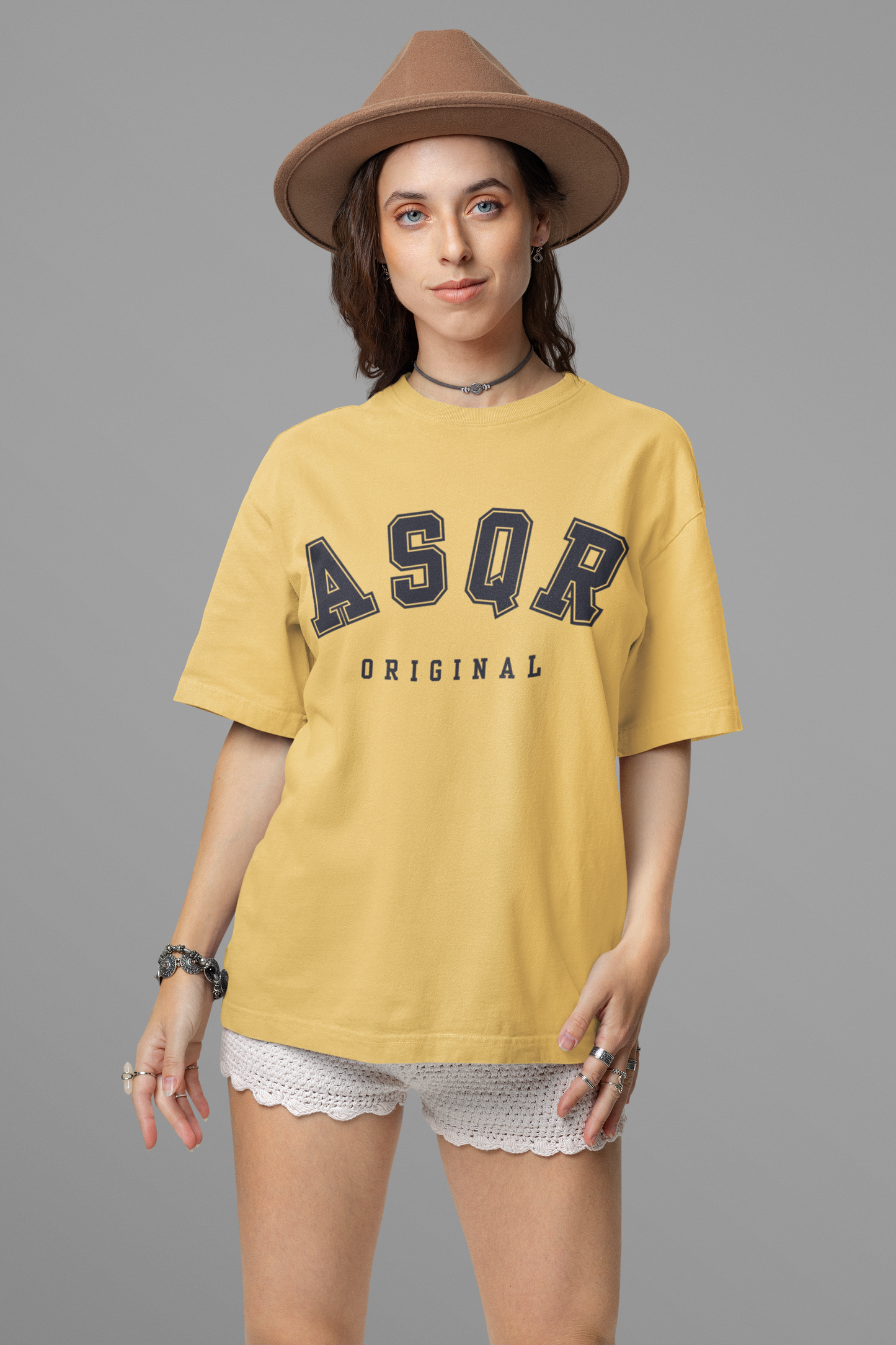 Asqr Original Unisex Tee – Oversized Fit, Premium Print, Light Hues