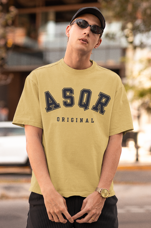 Asqr Original Unisex Tee – Oversized Fit, Premium Print, Light Hues