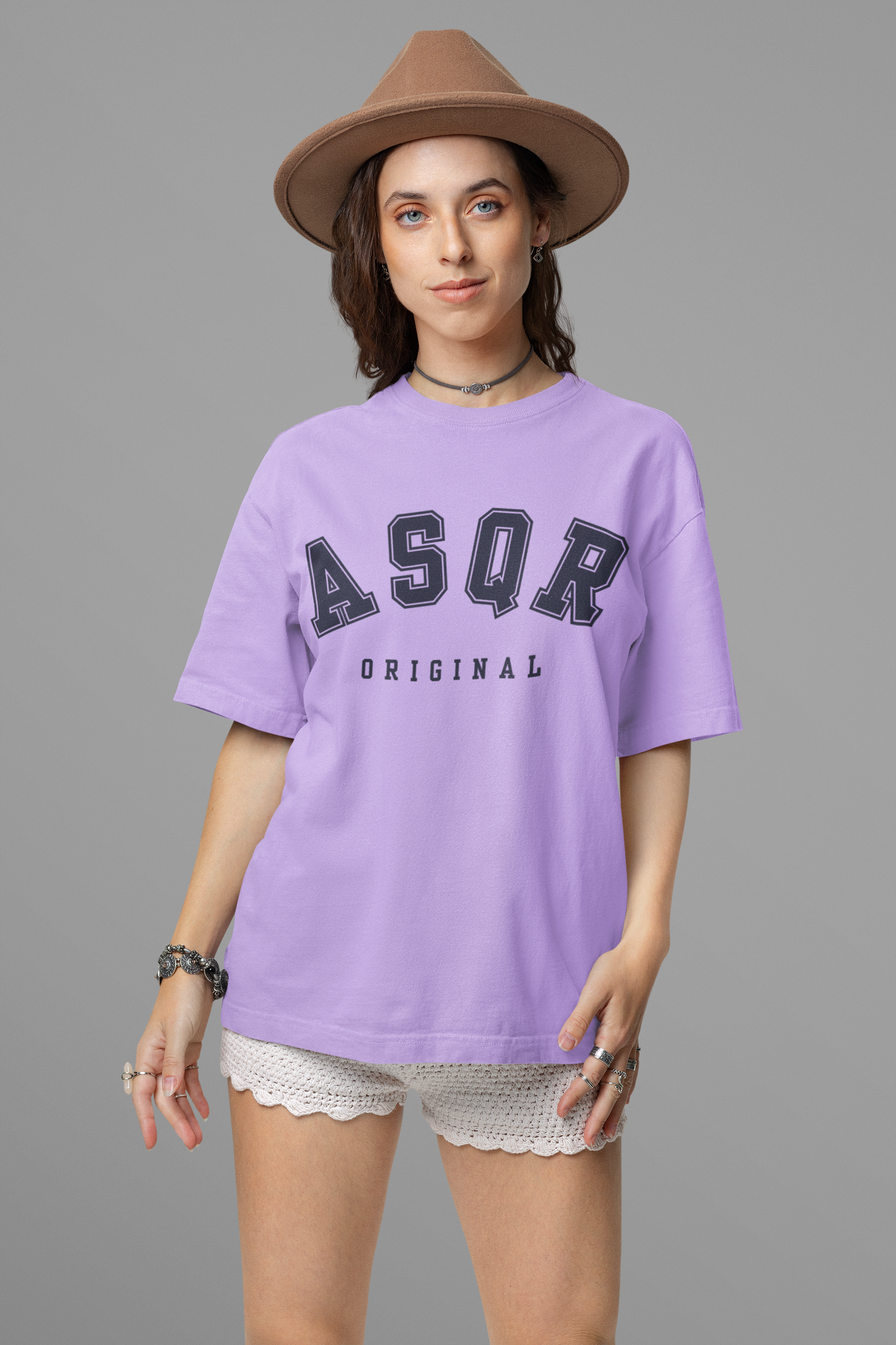 Asqr Original Unisex Tee – Oversized Fit, Premium Print, Light Hues