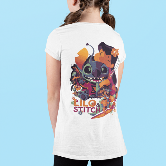 Disney Lilo & Stitch Hug T-Shirt | Girls' Tropical Floral Graphic Tee