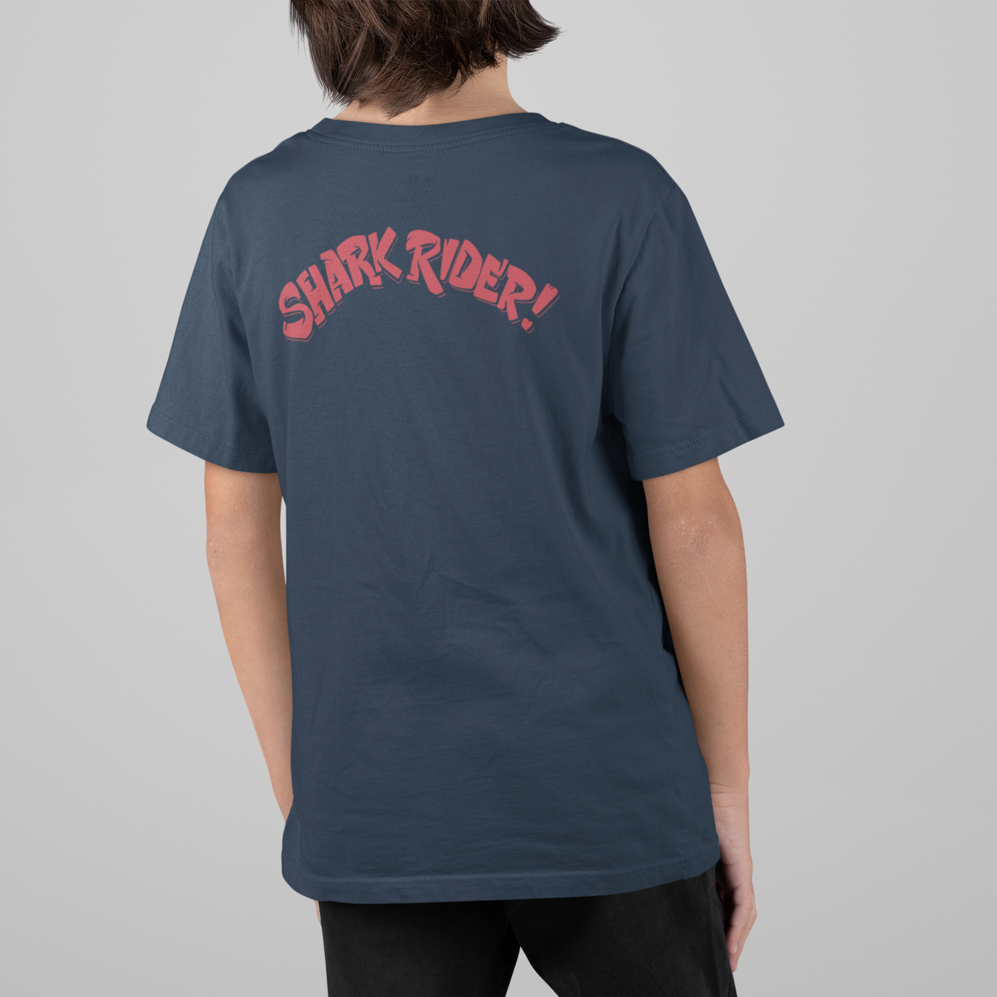 Boys' Shark Rider T-Shirt | Cool Shark on Motorcycle Graphic Tee | 100% Cotton
