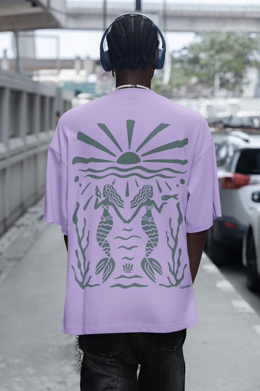 The "Deep Blue" Folklore Unisex Oversized T-Shirt