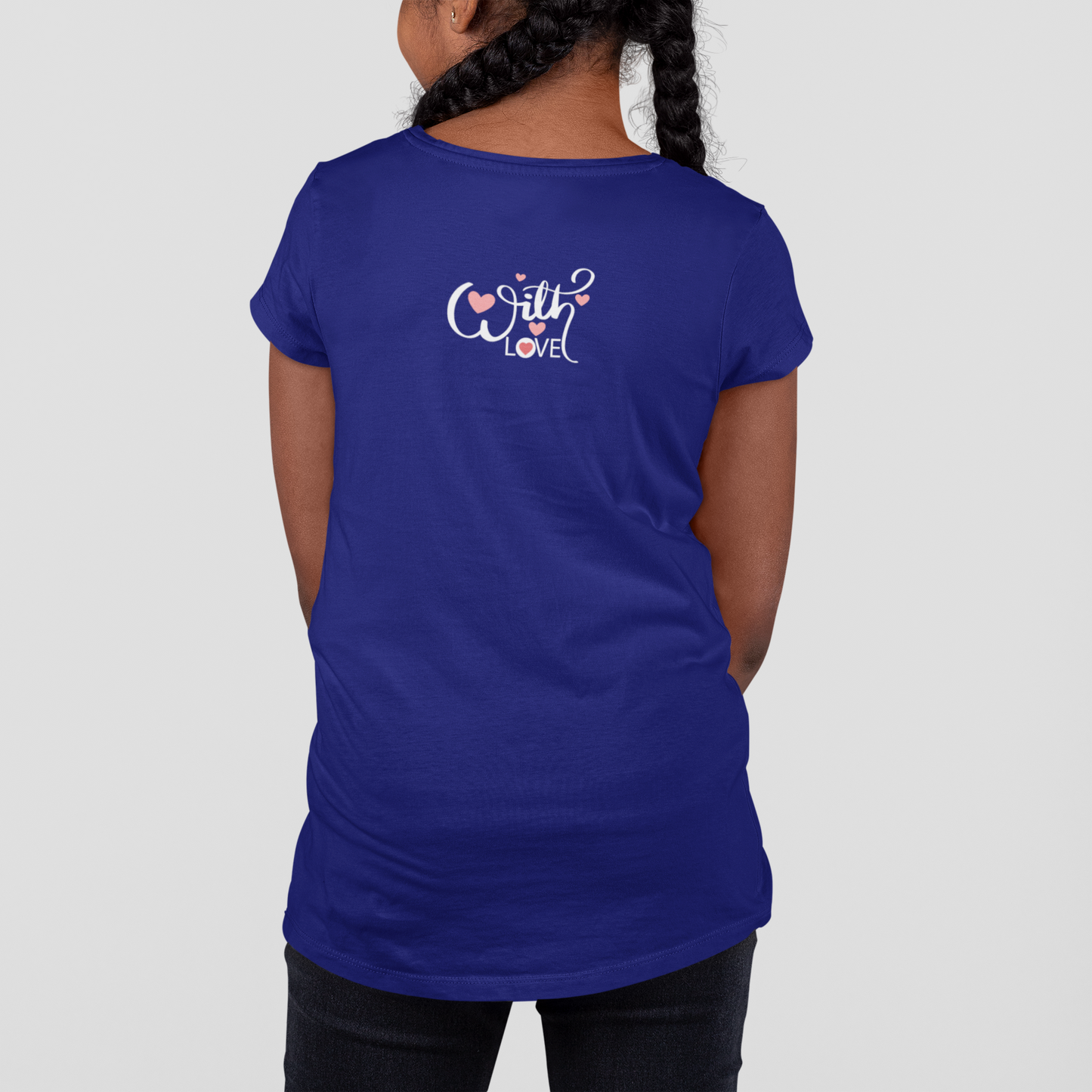 Girls' Graphic Tee with Pink Bow Cat & "Smile" Design