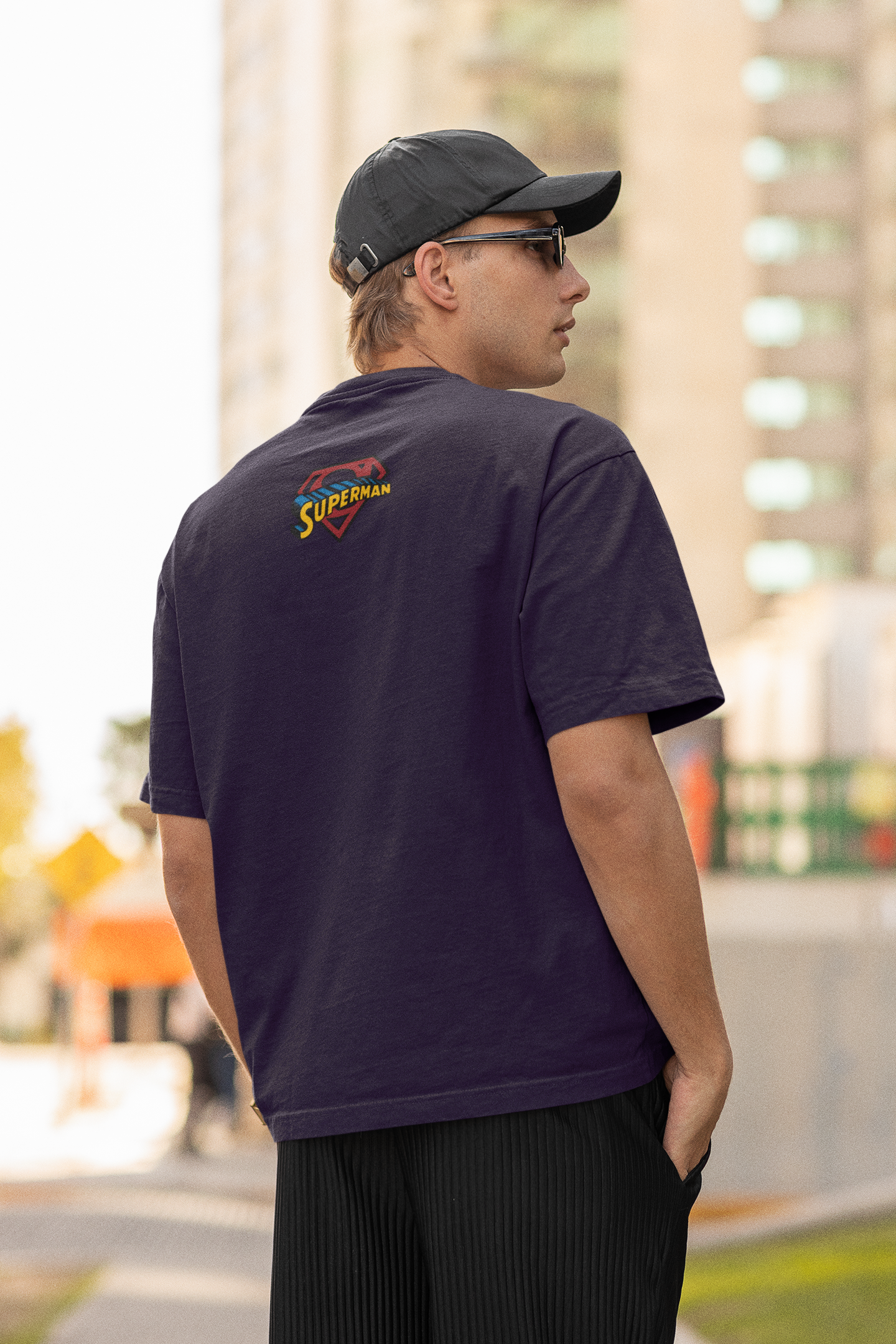 Purple Oversized Unisex T-shirt With Chibi Superman