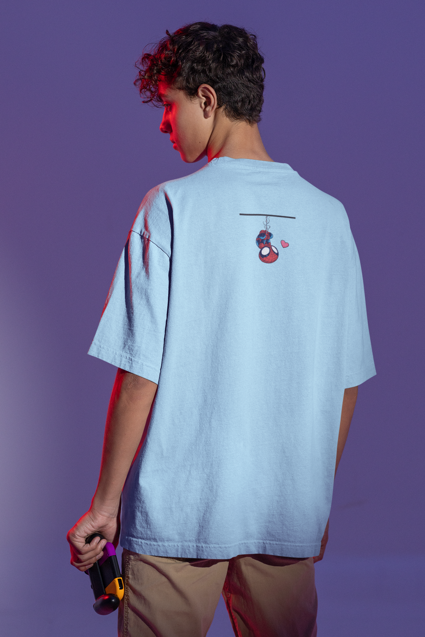 Web-Slinging Vibes: Blue Oversized Spidey Tee