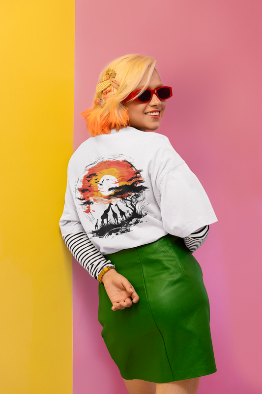 White Oversized Unisex T-Shirt Featuring "Stay Wild" Print