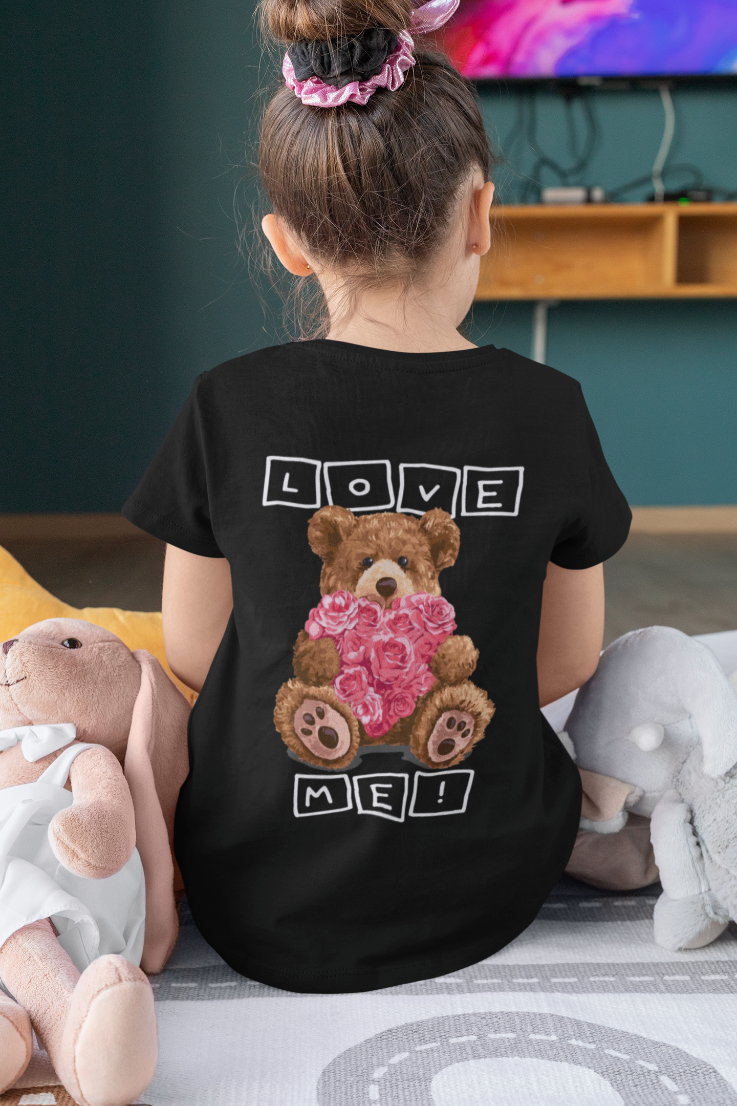 Cute Teddy Bear Graphic Tee for Kids -100% Cotton