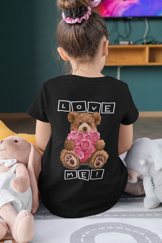 Cute Teddy Bear Graphic Tee for Kids -100% Cotton
