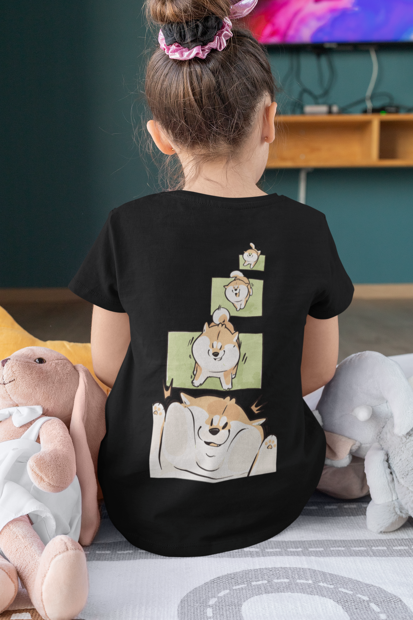 Playful Shiba Inu T-Shirt - Girls' Apparel
