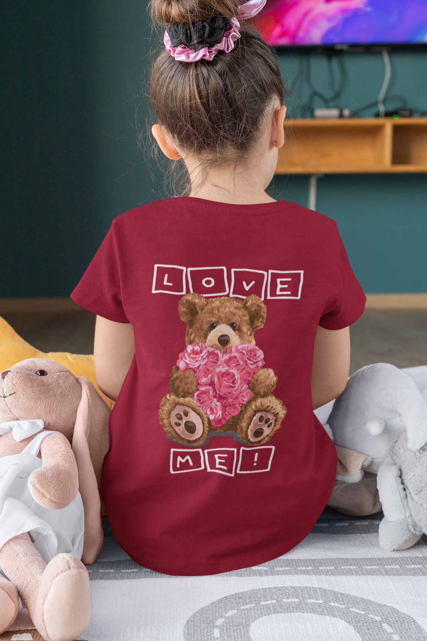 Cute Teddy Bear Graphic Tee for Kids -100% Cotton