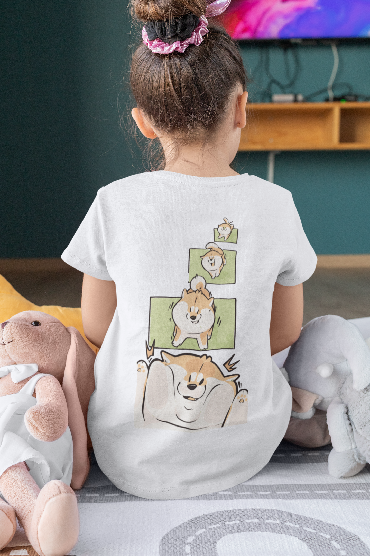 Playful Shiba Inu T-Shirt - Girls' Apparel