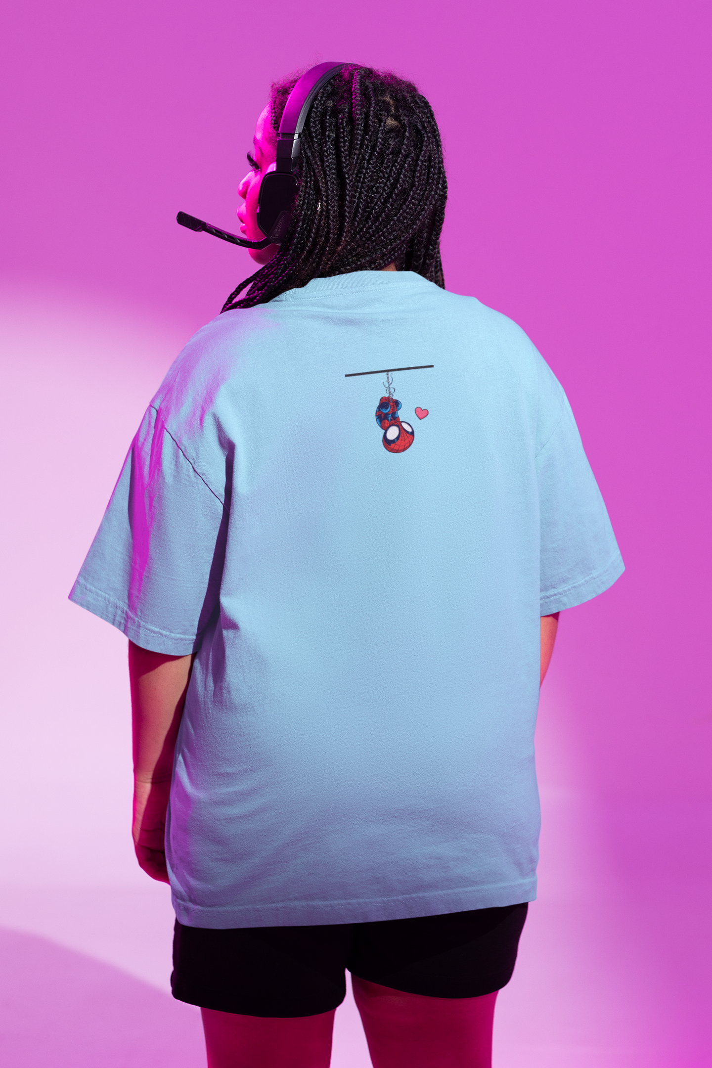Web-Slinging Vibes: Blue Oversized Spidey Tee