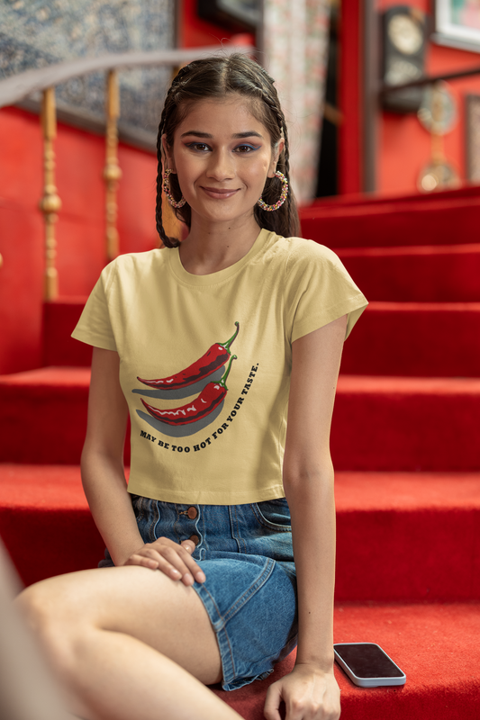 Warning: Hot Stuff Pure Cotton Crop Tee