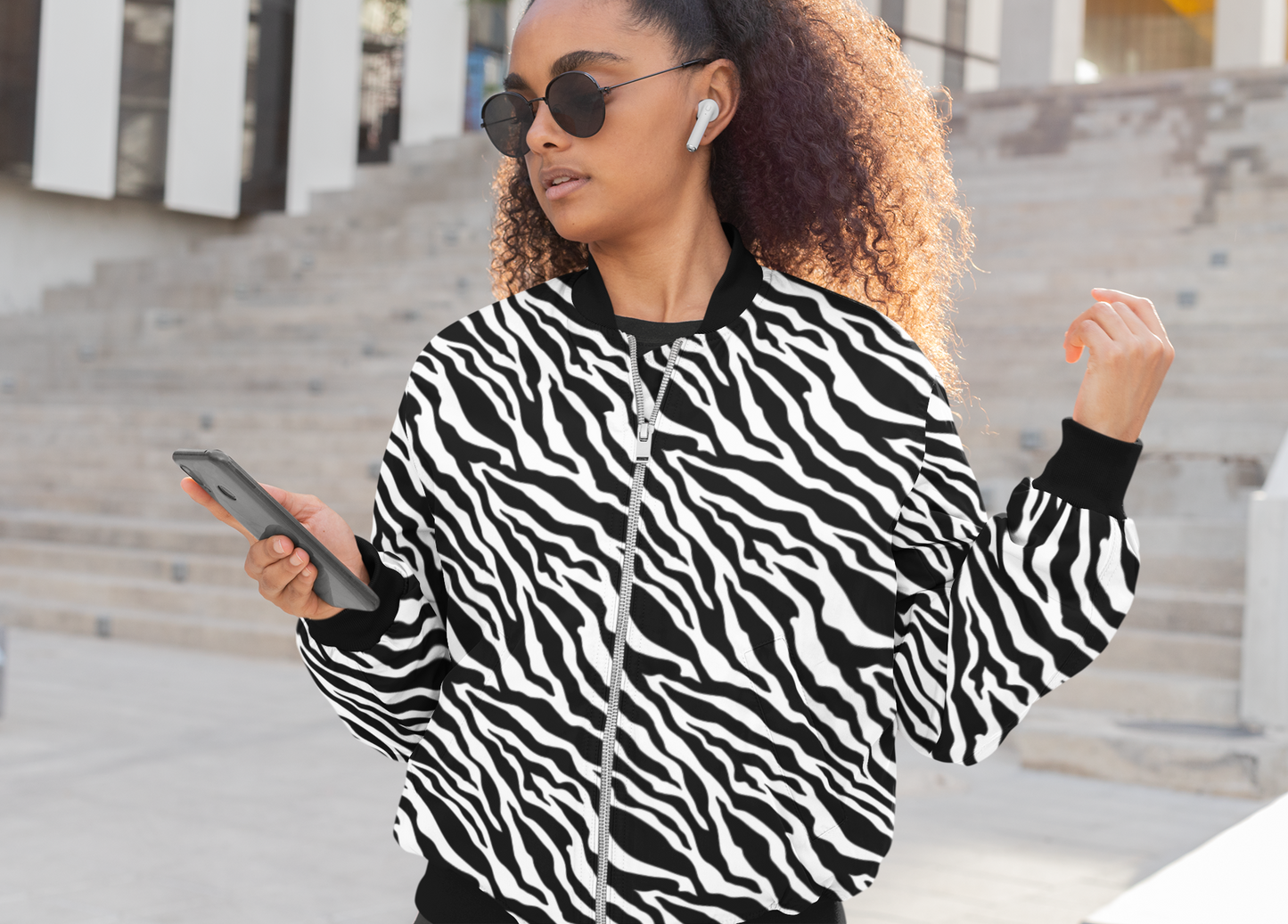 Striking Stripes: Zebra Print Women's Jacket