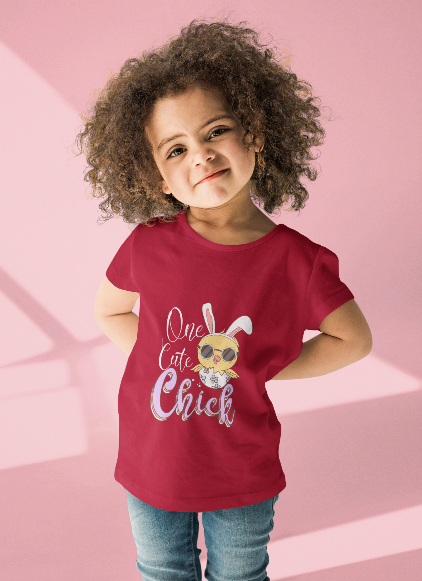 "One Cute Chick" Girls' Easter T-Shirt - 100% Cotton