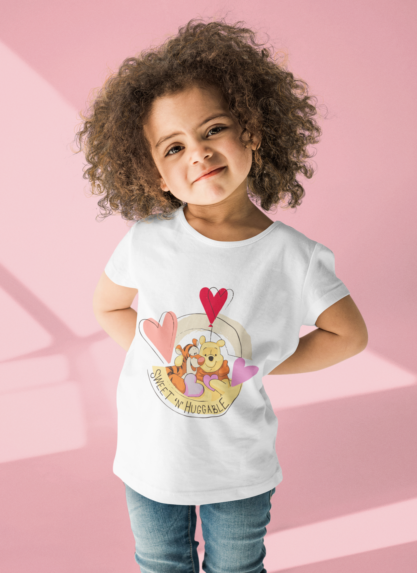 Girls' "Sweet 'N' Huggable" Winnie the Pooh T-Shirt - 100% Cotton