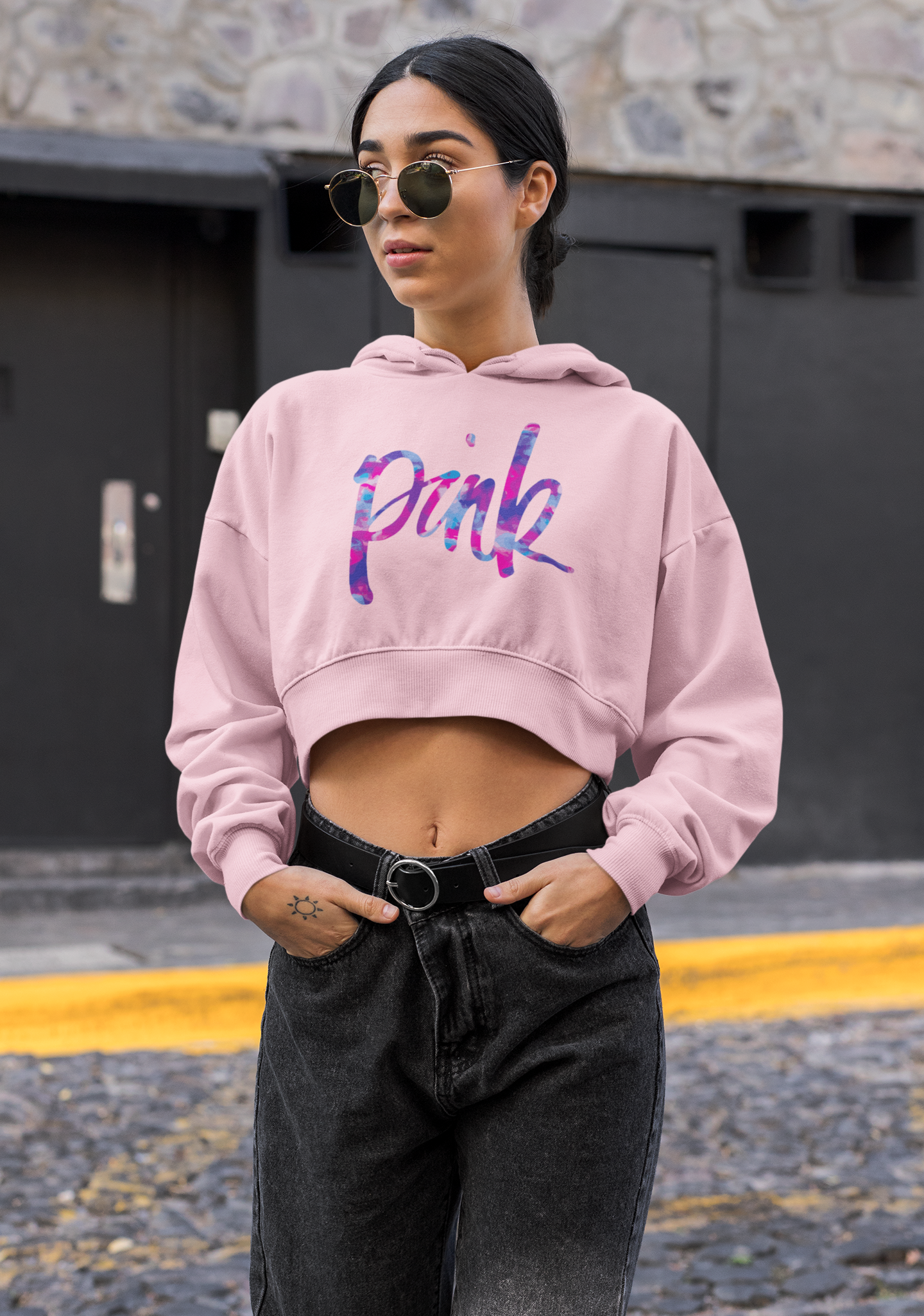 Pink on Pink: The Statement Cropped Hoodie
