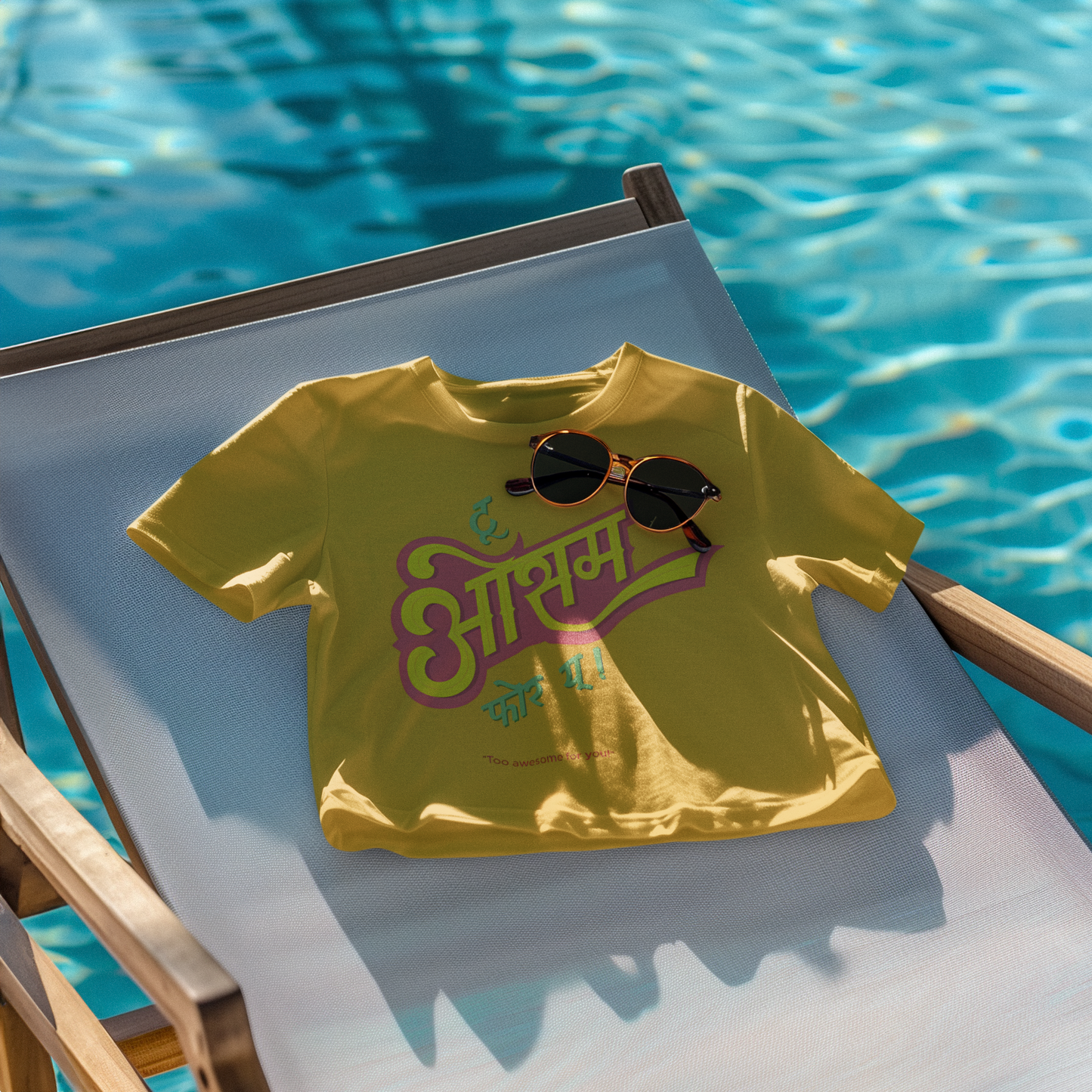 "Too Awesome for You" Printed Yellow Crop Top