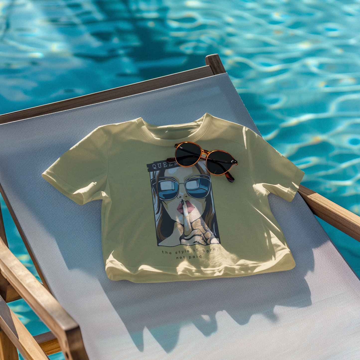 "Queen" Printed Beige Crop Top