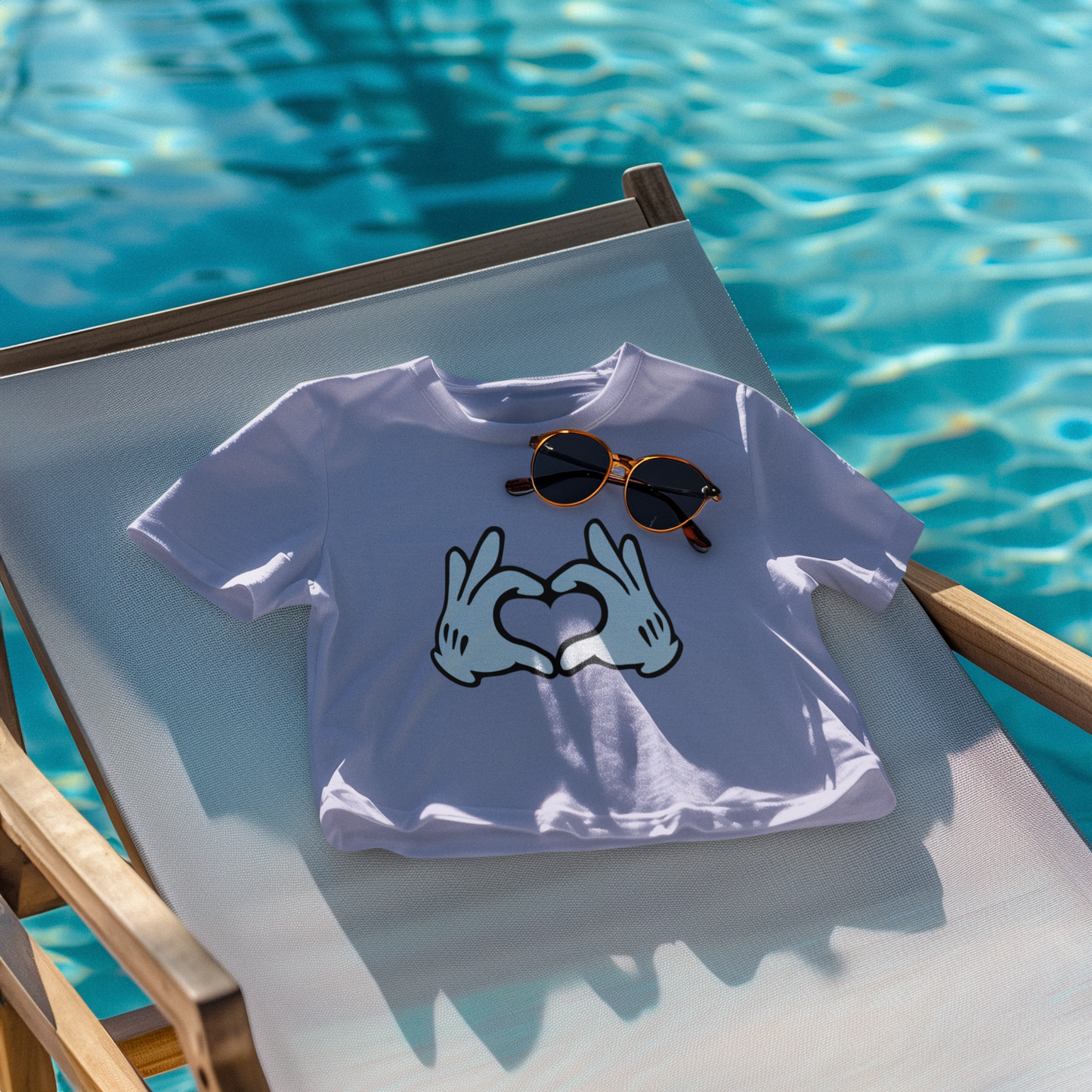 "Korean Heart" Printed Lavender Crop Top