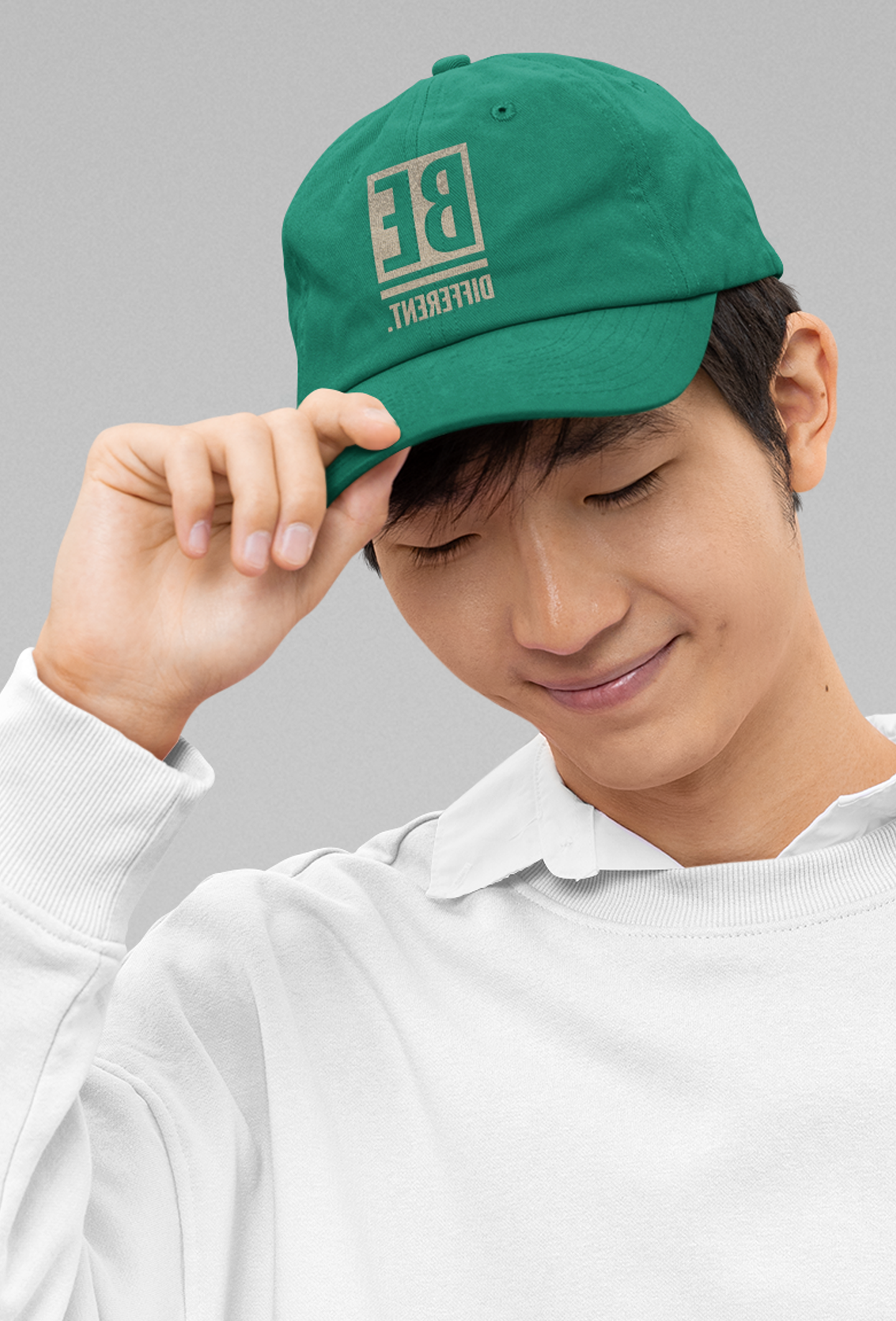 Bottle Green "Be Different" Baseball Cap - Inspirational Hat